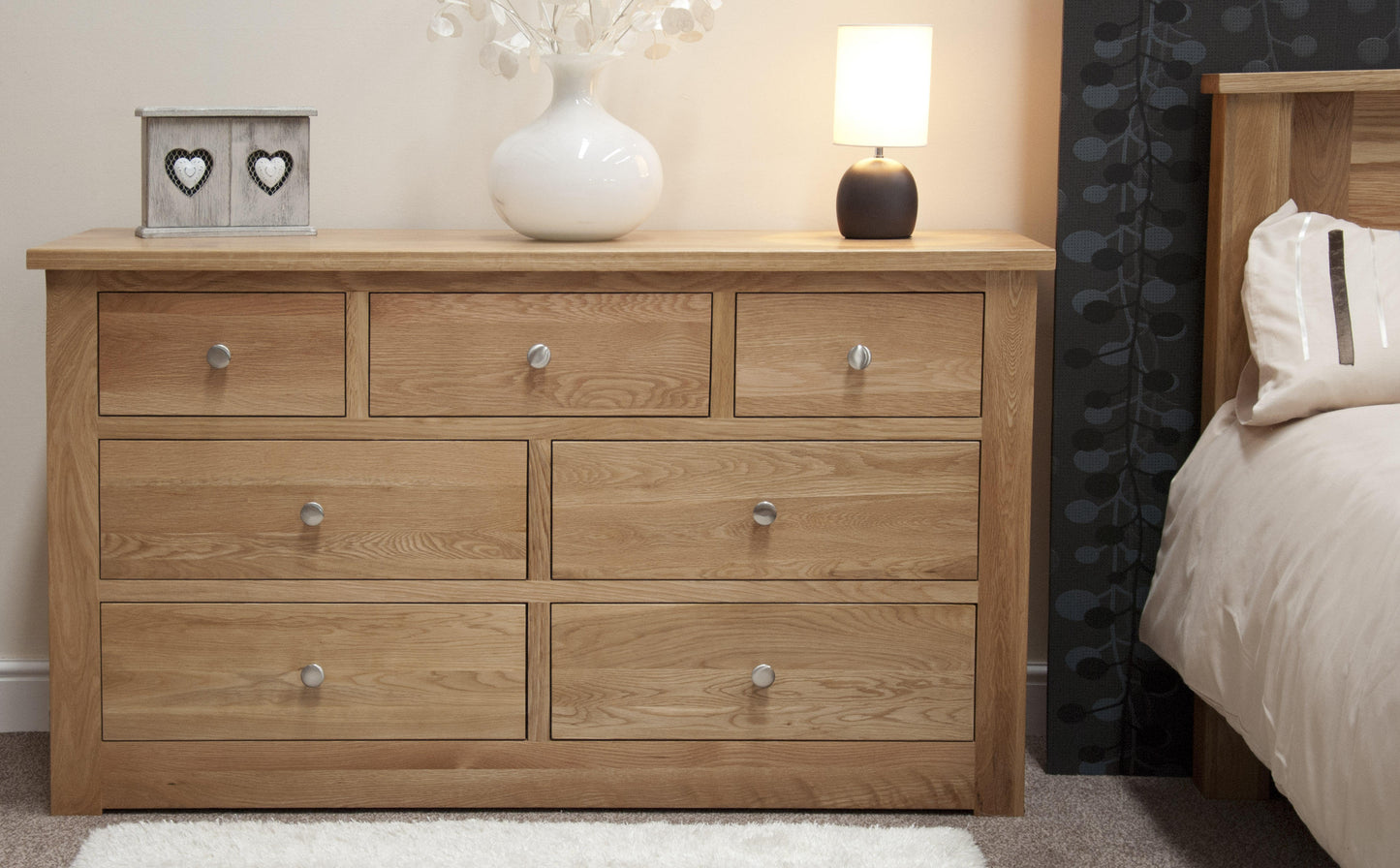 Torino 7 Drawers Chest, Oak Wood