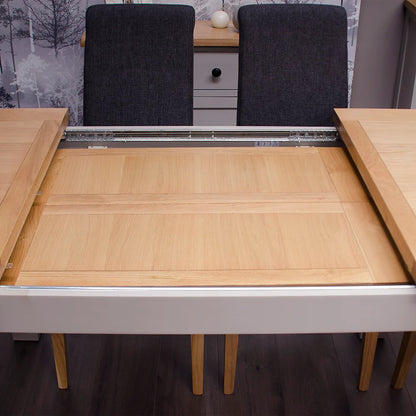 Diamond Extending Dining Table, Pine and Oak