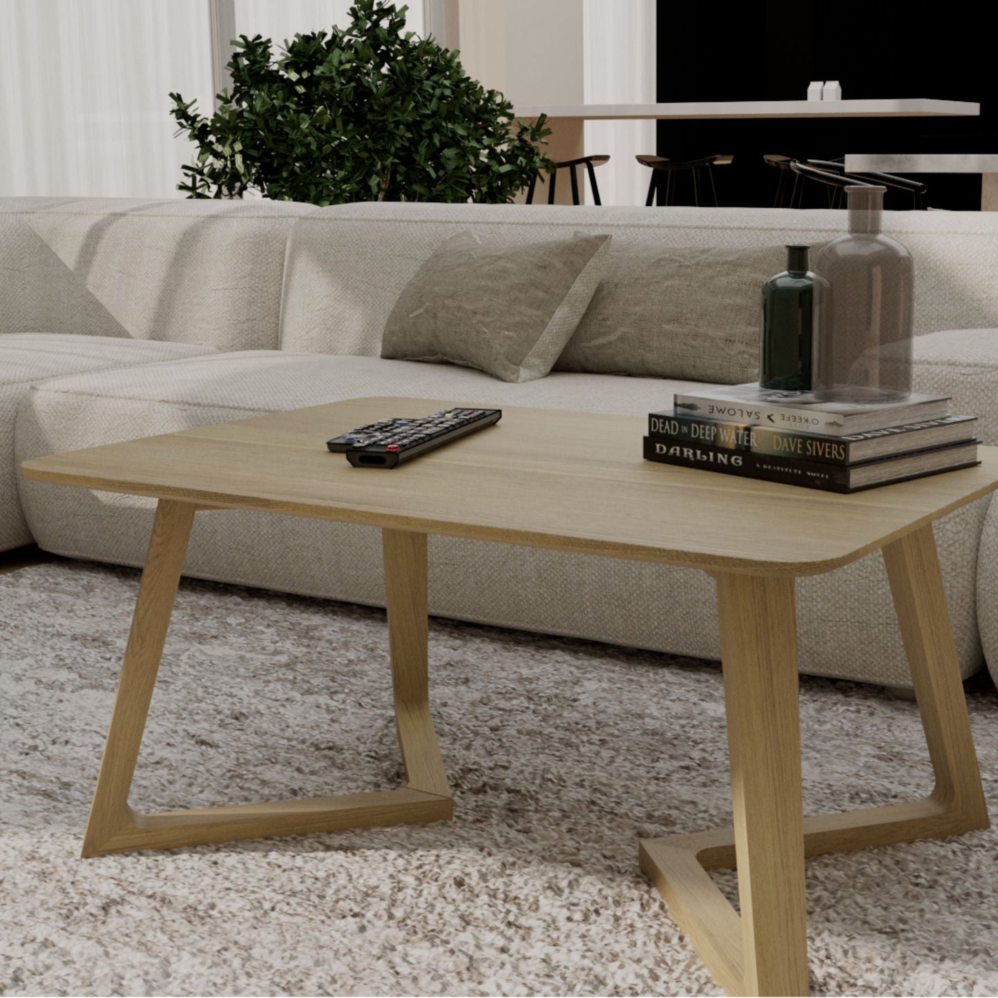 Scandic V - Medium Coffee Table, Oak Wood