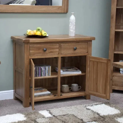 Rustic Oak Small Sideboard, Oak Wood