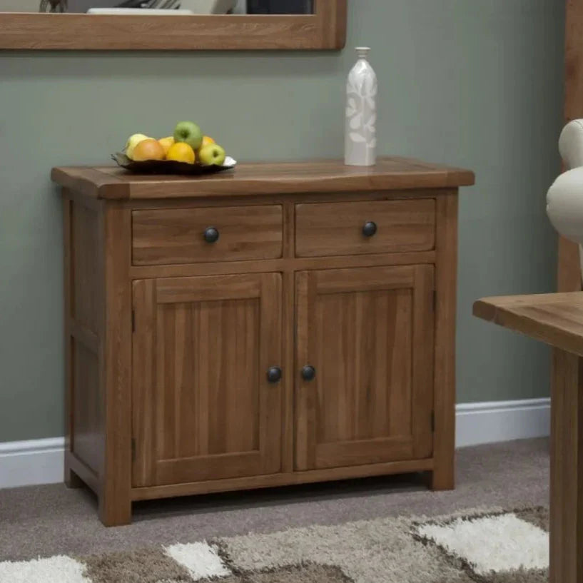 Rustic Oak Small Sideboard, Oak Wood