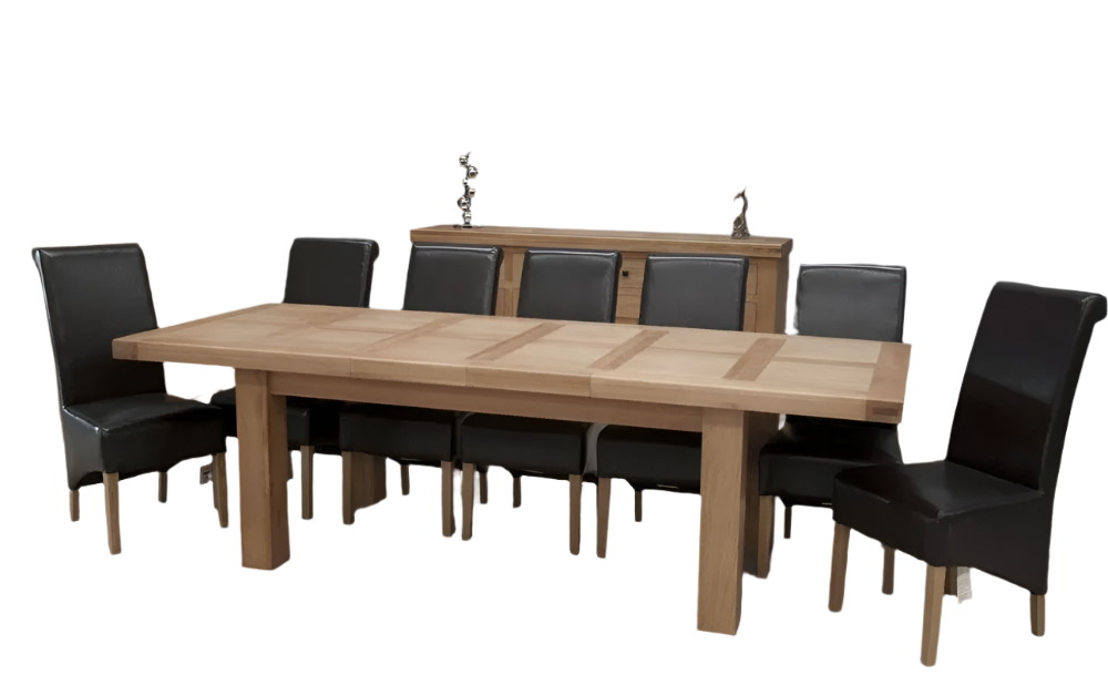 Twin panel large extending table, Oak Wood