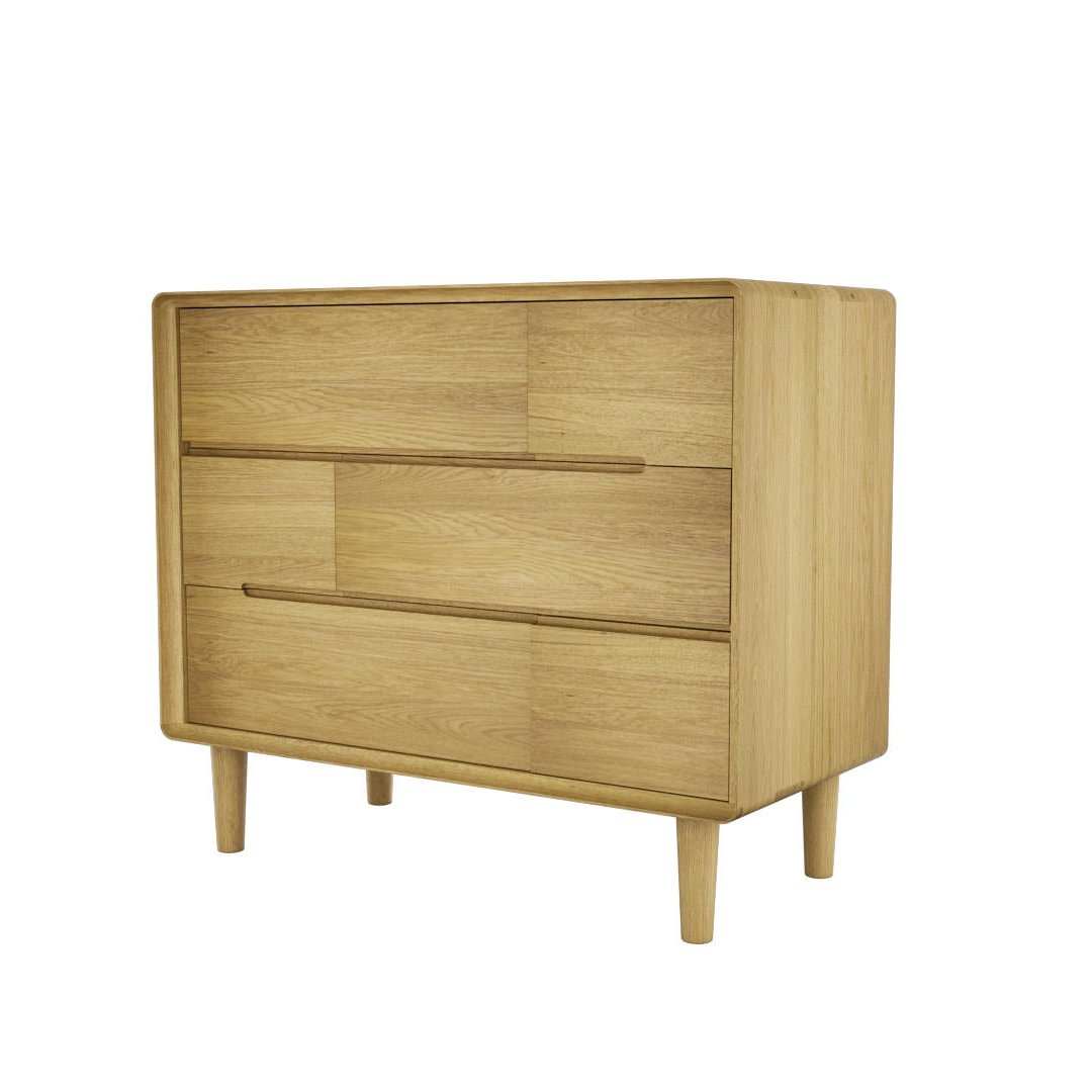 Scandic 6 Drawers Chest, Oak Wood