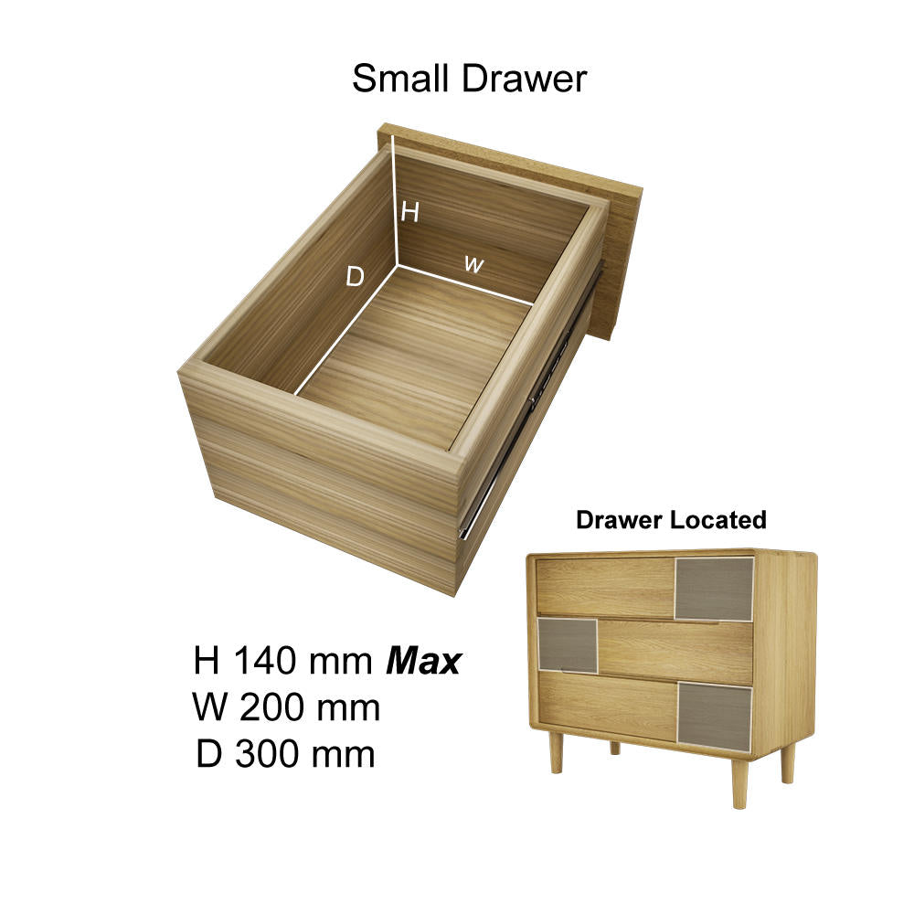 Scandic 6 Drawers Chest, Oak Wood