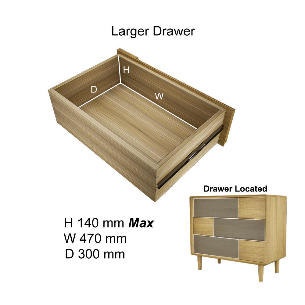 Scandic 6 Drawers Chest, Oak Wood