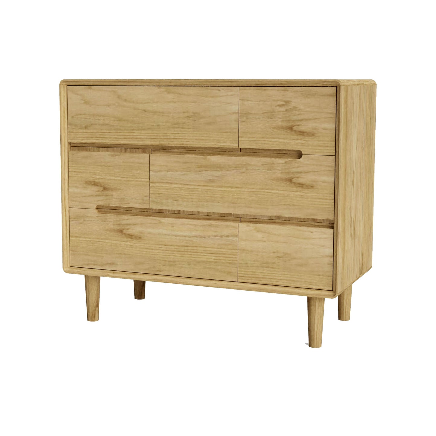 Scandic 6 Drawers Chest, Oak Wood