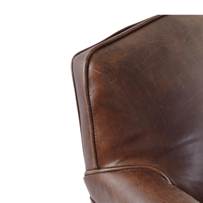 Vintage Studded Front Leather Armchair