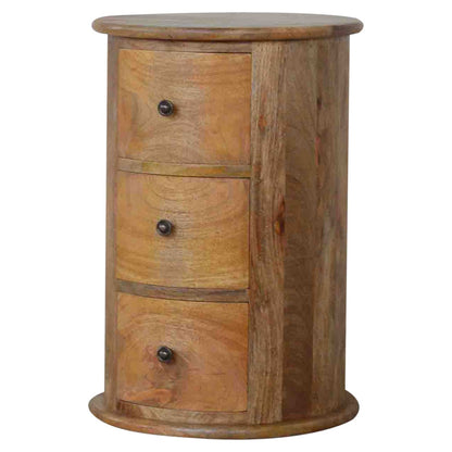 Drum chest with 3 drawers mango wood