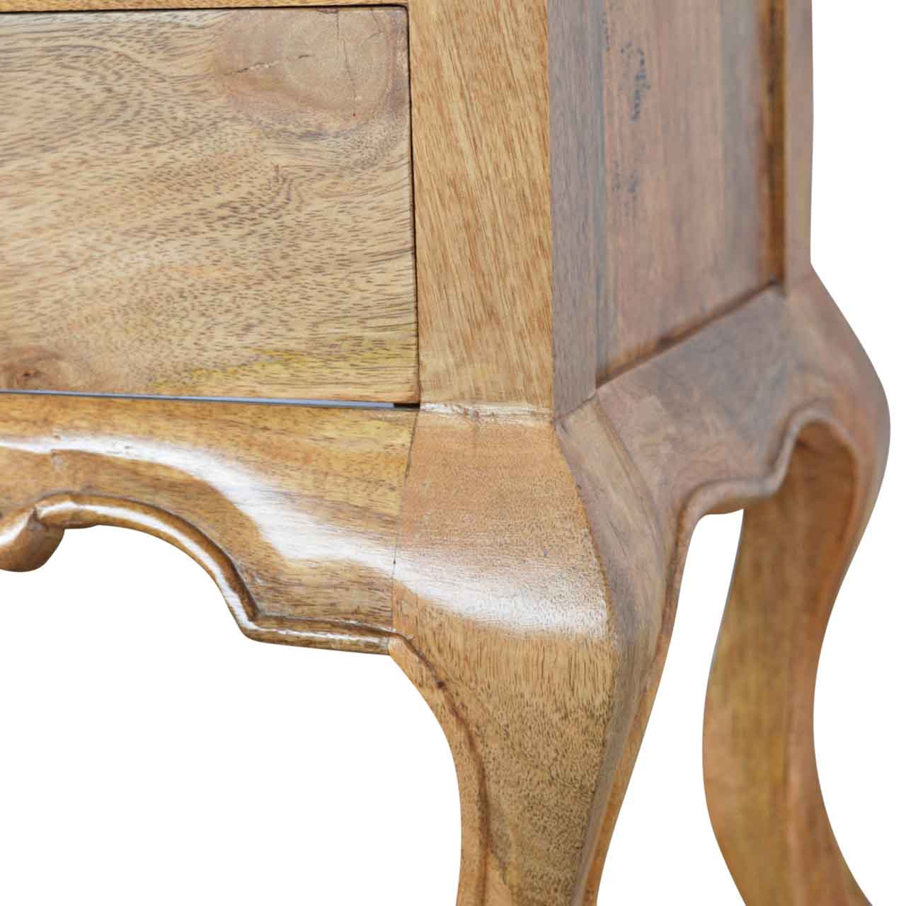 Cabriole Legs Wooden Bedside Table