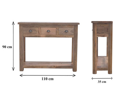 Nordic 3 Drawer Wooden Console Table