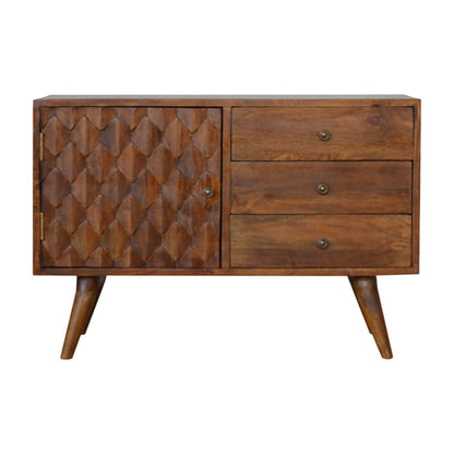 Sideboard made from mango wood in chestnut finish