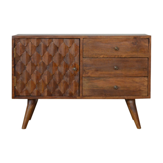 Sideboard made from mango wood in chestnut finish