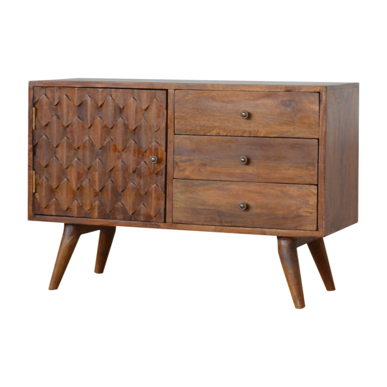 Sideboard made from mango wood in chestnut finish