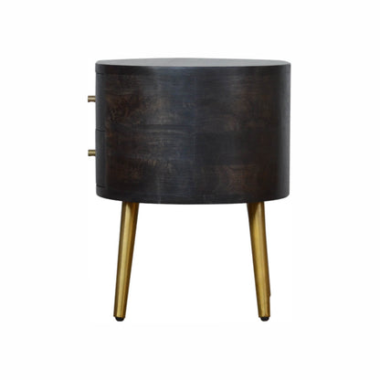 Ash Black Bedside with Brass Legs