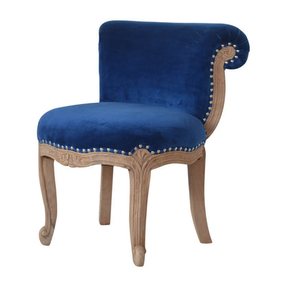 Royal Blue Velvet Studded Chair