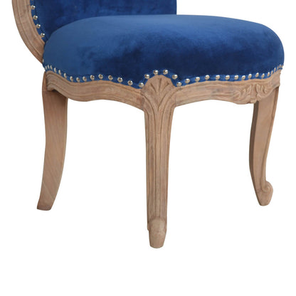 Royal Blue Velvet Studded Chair