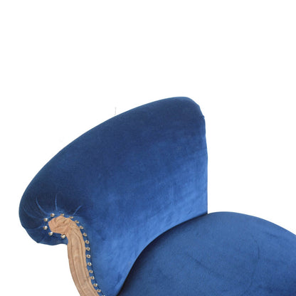 Royal Blue Velvet Studded Chair