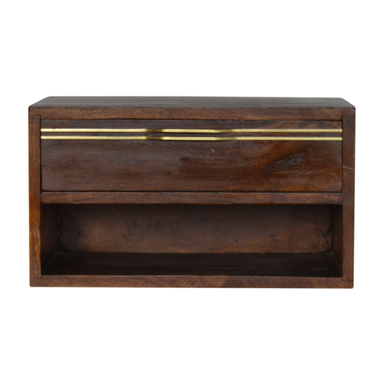 Chestnut and Brass Handle Bedside