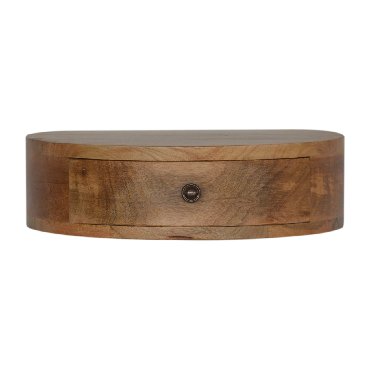 Semi circle mango wood wall mounted bedside table