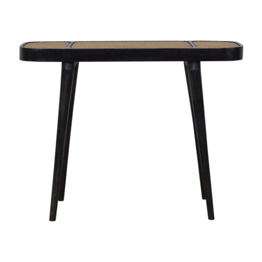 Rattan Console Table, Ash Black