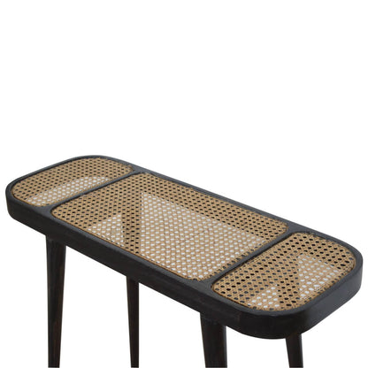 Rattan Console Table, Ash Black