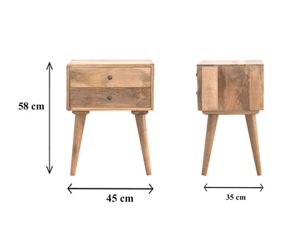 Modern Bedside table mango wood oak finish