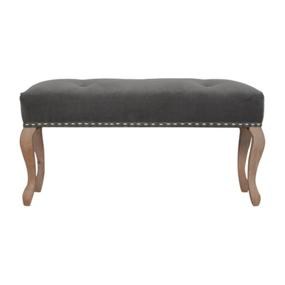 French design bench with velvet upholstery