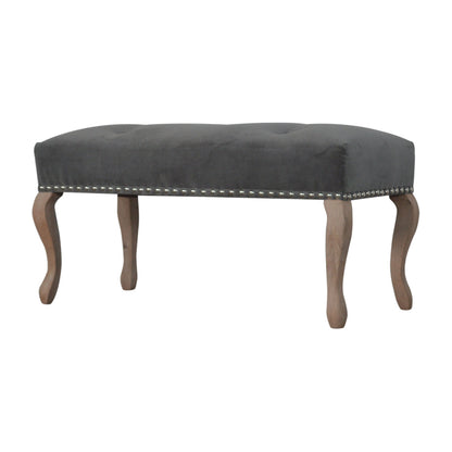 French design bench with velvet upholstery