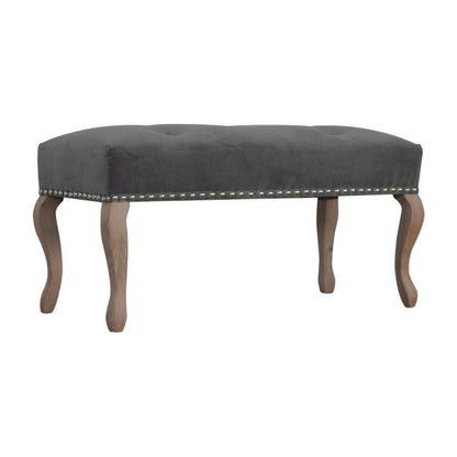 French design bench with velvet upholstery