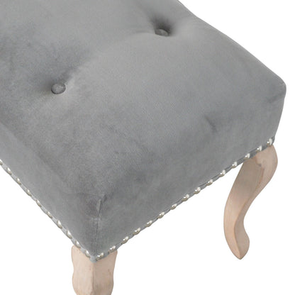 French Inspired Wooden Velvet Bench