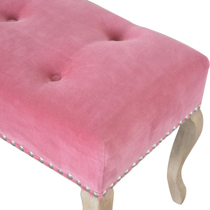 French Inspired Wooden Velvet Bench