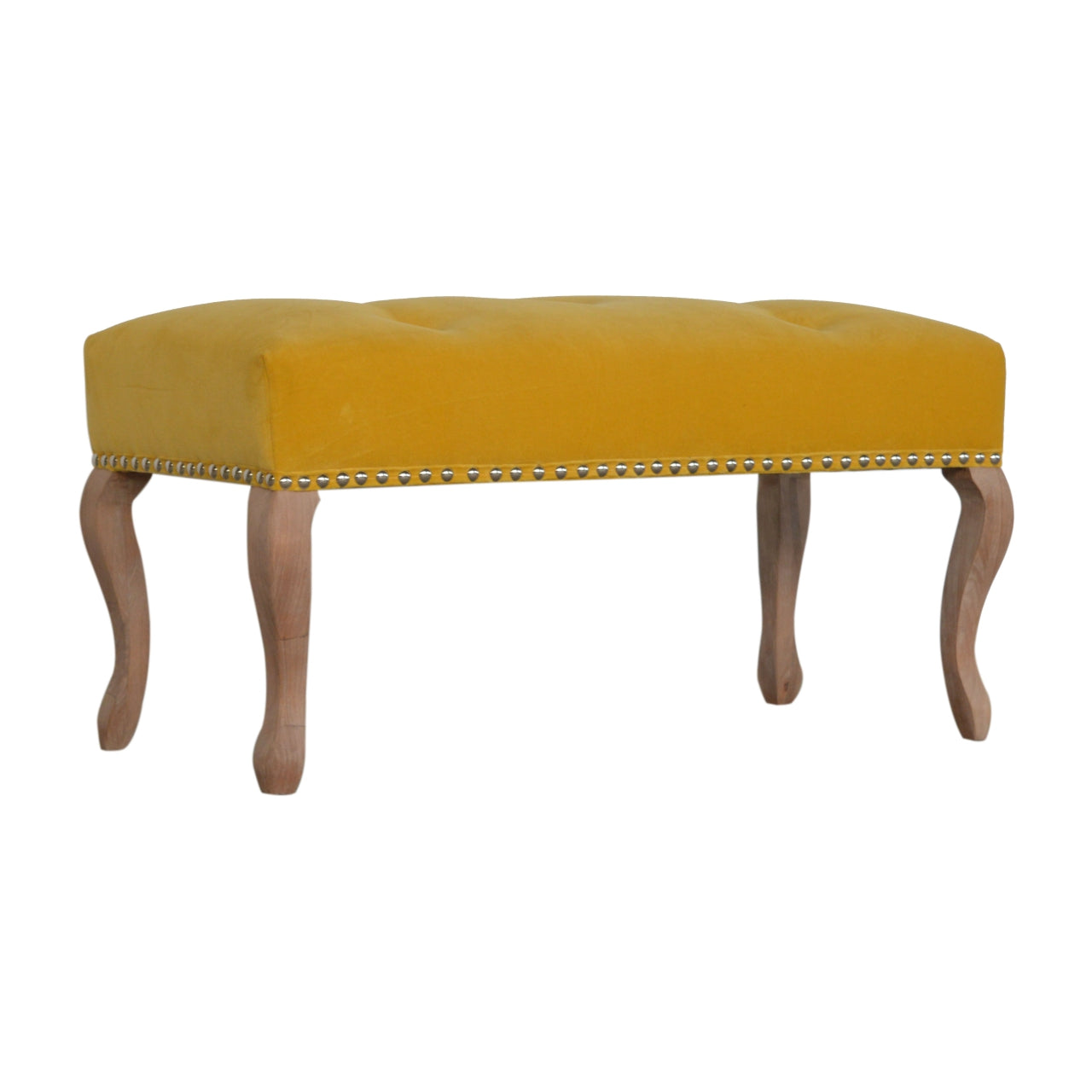 French design bench with velvet upholstery