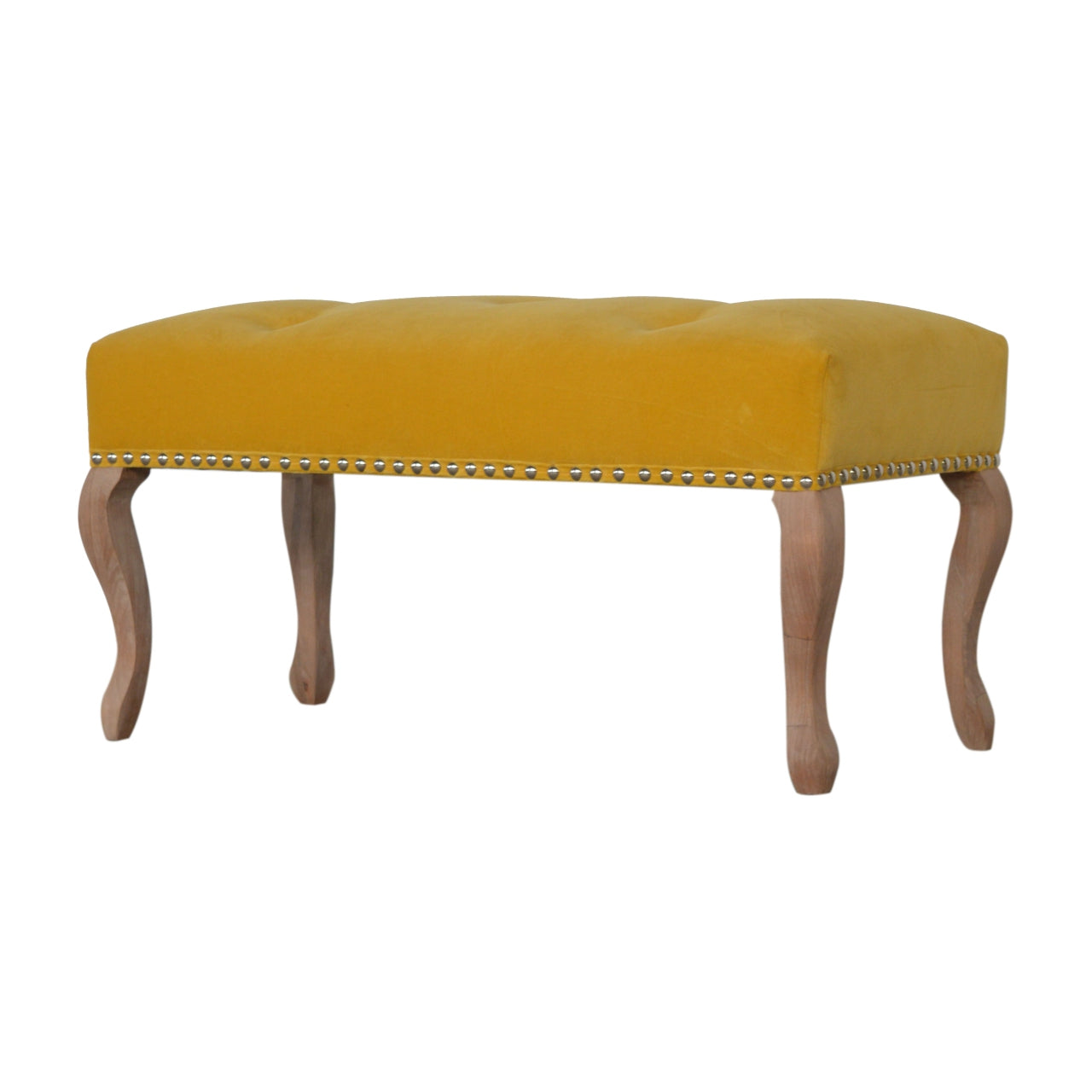 French design bench with velvet upholstery