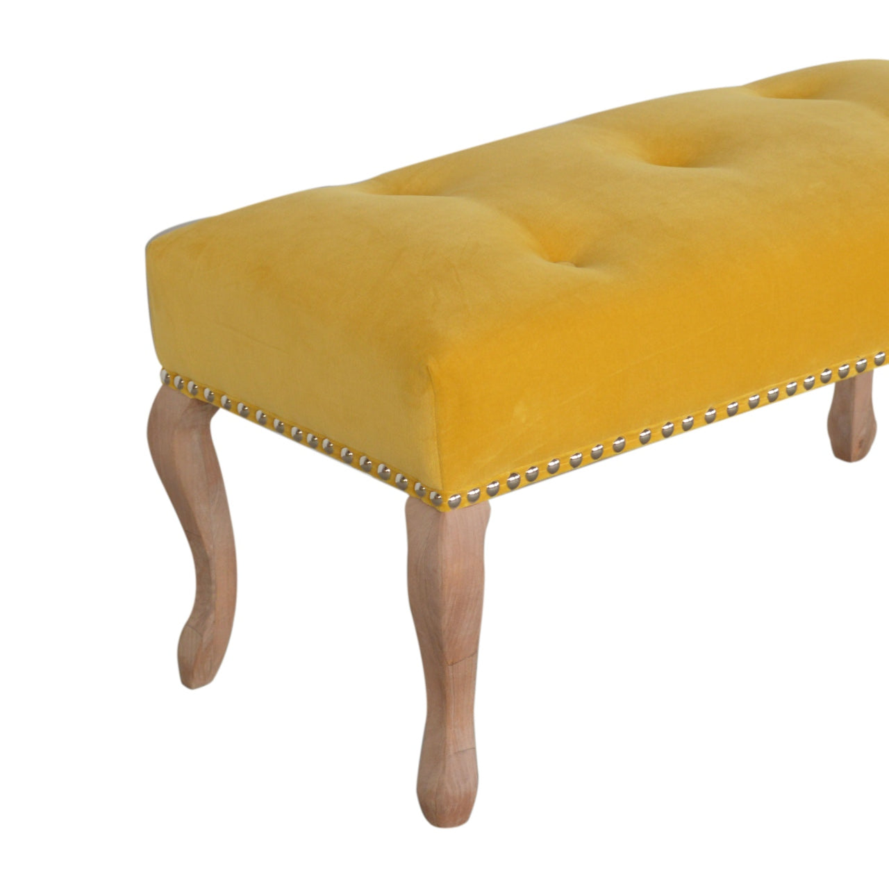 French design bench with velvet upholstery