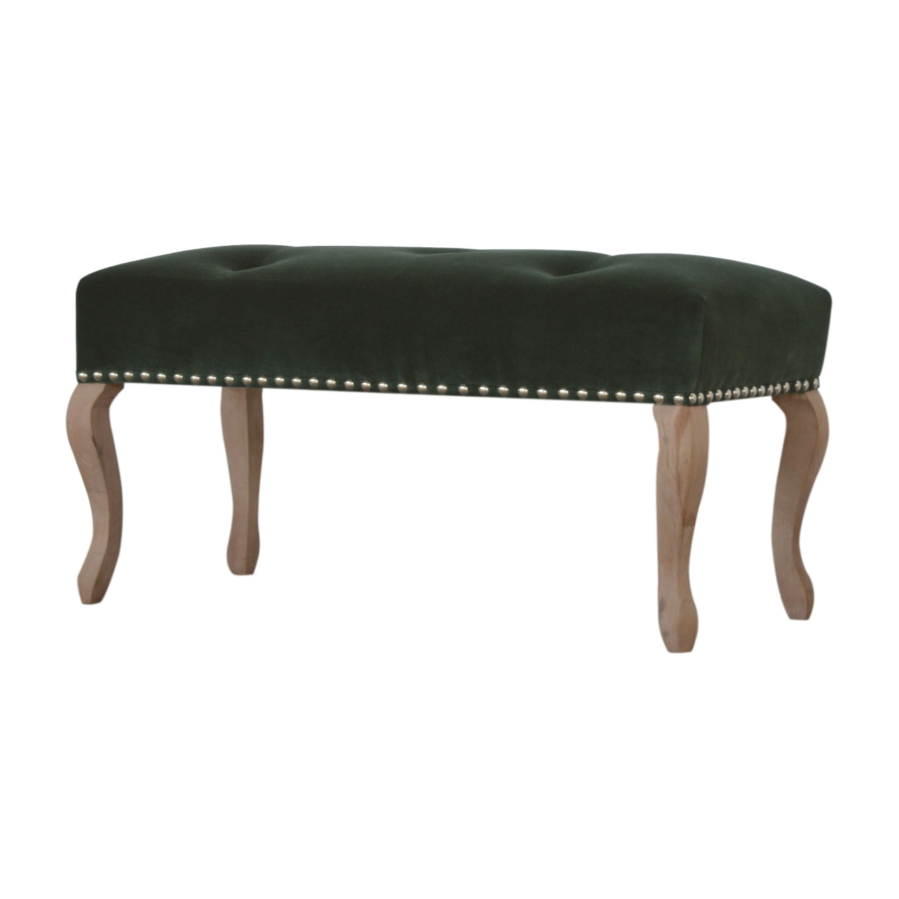 French design bench with velvet upholstery