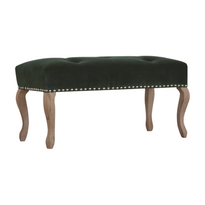 French design bench with velvet upholstery