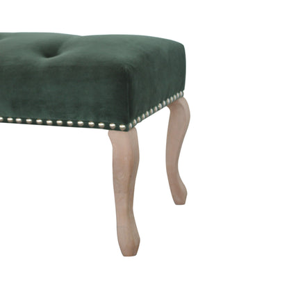 French design bench with velvet upholstery