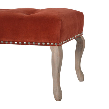 French design bench with velvet upholstery