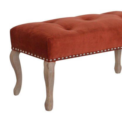 French design bench with velvet upholstery