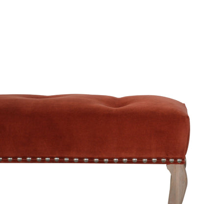 French design bench with velvet upholstery