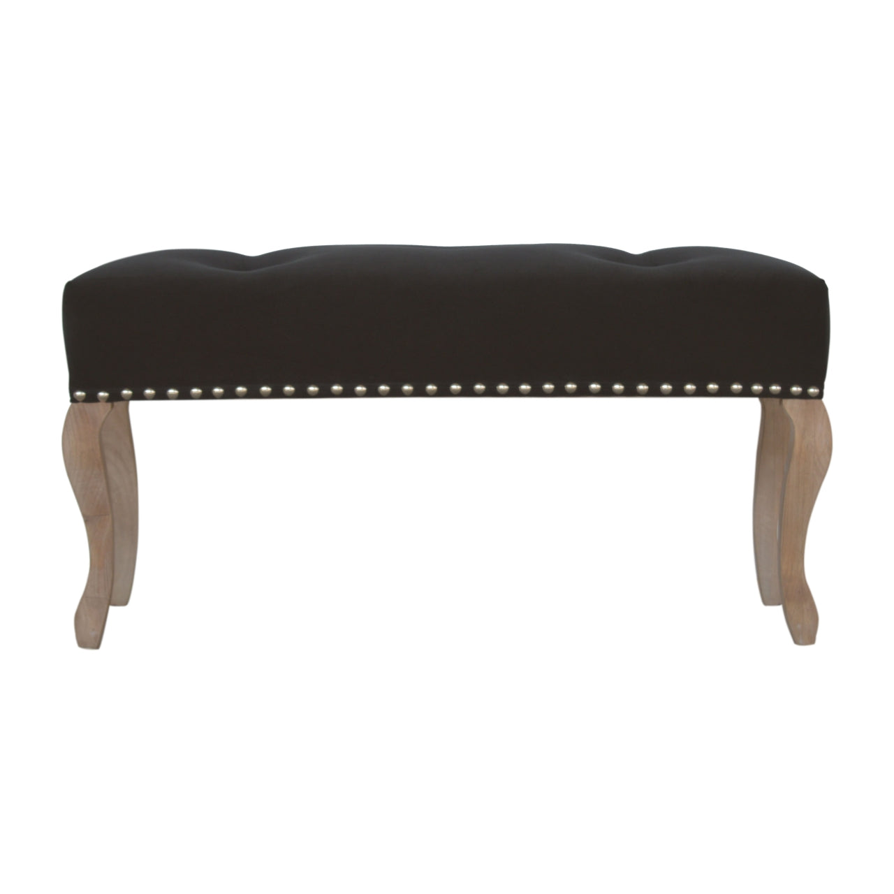 French Inspired Wooden Velvet Bench