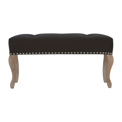 French Inspired Wooden Velvet Bench