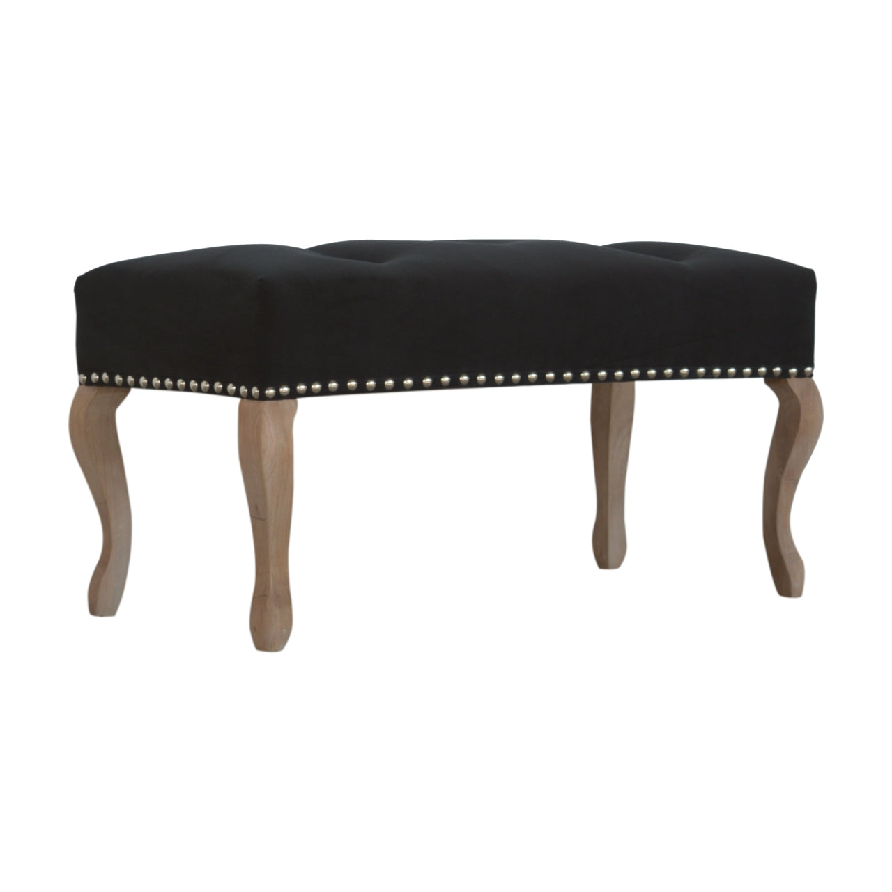 French design bench with velvet upholstery