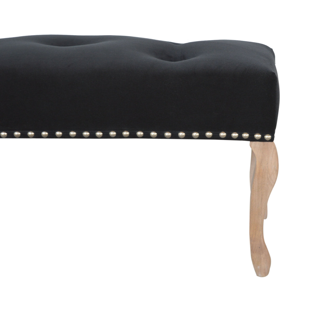 French design bench with velvet upholstery