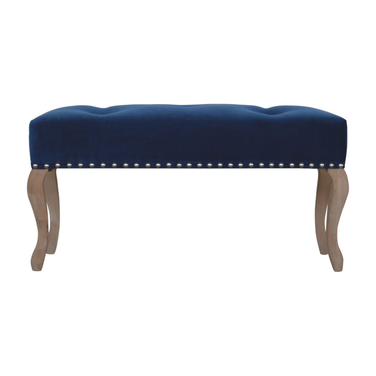 French design bench with velvet upholstery