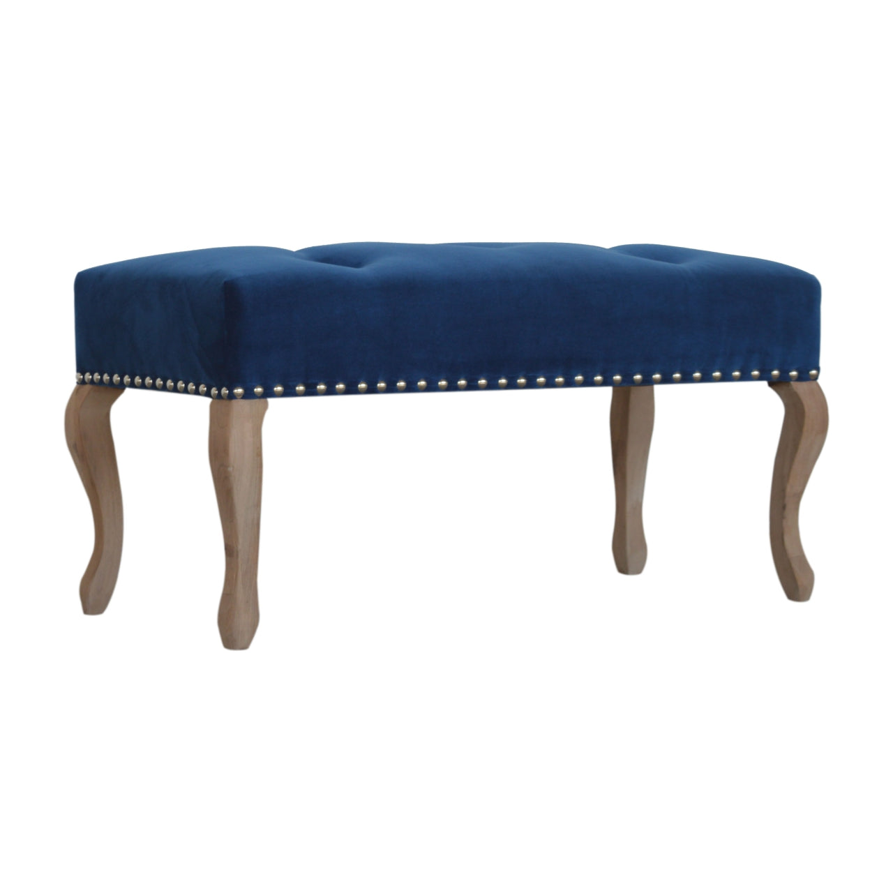 French design bench with velvet upholstery