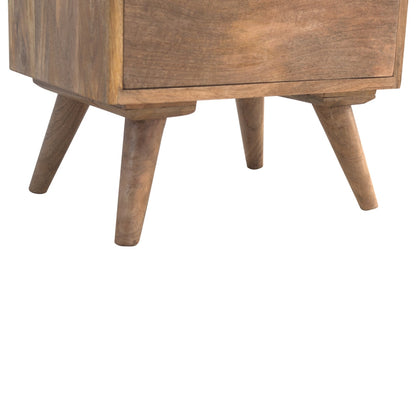 Modern gallery back mango wood bedside table