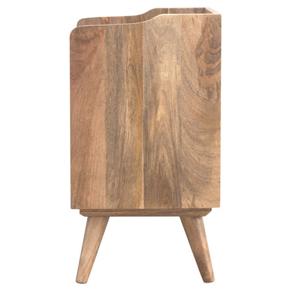 Modern gallery back mango wood bedside table