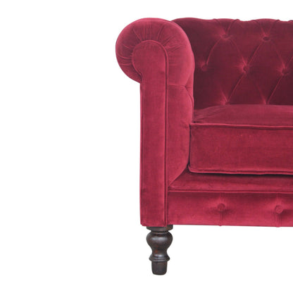 Chesterfield Armchair, Wine Red