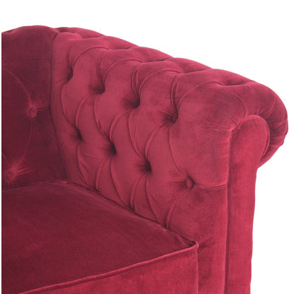 Chesterfield Armchair, Wine Red